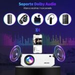 Proyector 8K Proyector Portátil 4K Nativa 1080P Full HD 5G WiFi Bluetooth, Proyector de Película Soporte Dolby 15,000 De Brillo, Compatible con Smartphone/Tablet/Laptop/PC/PS5/Android/Fire TV/Oficina - Imagen 3