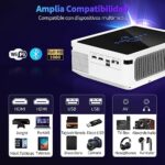 Proyector 8K Proyector Portátil 4K Nativa 1080P Full HD 5G WiFi Bluetooth, Proyector de Película Soporte Dolby 15,000 De Brillo, Compatible con Smartphone/Tablet/Laptop/PC/PS5/Android/Fire TV/Oficina - Imagen 7