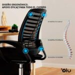 Silla Giratoria Premium De Escritorio Ergonómica Negra Para Oficina