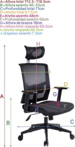 Silla Ergonómica Caselli C Negra - Imagen 12