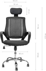 Silla Ejecutiva Para Oficina Altura E Inclinacion Ajustable Color Negro Material del tapizado Mesh - Imagen 3